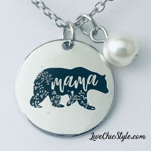 2/$25 Mama Bear Pendant Necklace, Mother's Day Gift